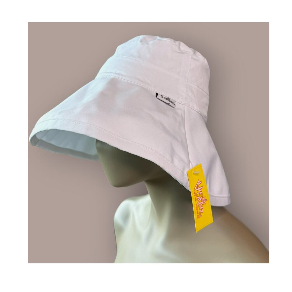 UV Skinz Wide Brim Sun Hat Women Size L/XL White Max Shade UPF Sunwear Packable